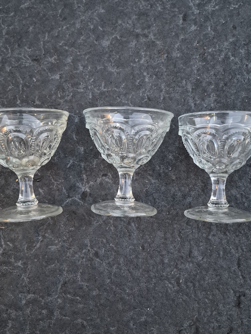 Vintage Moon and Star Clear Glasses - Set of 3